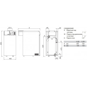 Газовый напольный котел Baxi SLIM EF 1.22 с открытой камерой