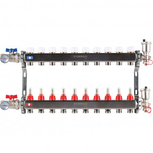 ROMMER Коллектор из нержавеющей стали в сборе с расходомерами 10 вых.