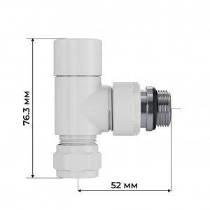 Набор термостатический осевой Royal Thermo Design Pro 15мм М30х1,5 (Белый)