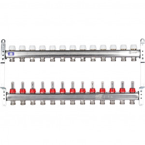 STOUT Коллектор из нержавеющей стали с расходомерами 13 вых.