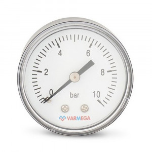 Манометр VARMEGA аксиальный 50 мм, 10 бар, 1/4