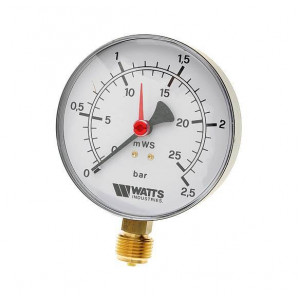 Манометр радиальный WATTS 80мм 1/2 давление 25 бар
