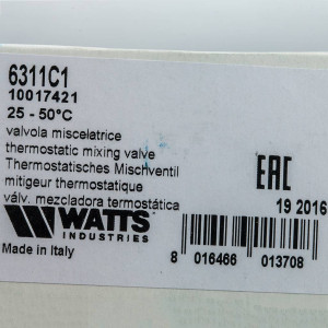 Watts  Термостатический смеситель 1'' BH AQUAMIX (25-50*C)