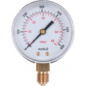 WATTS Манометр газовый 63 мм 1/4  давление 60 мбар
